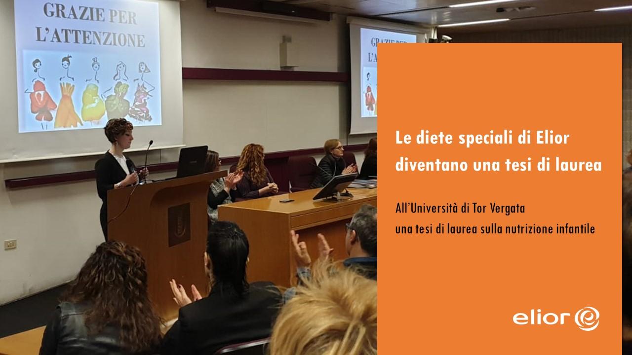 menu scolastico Elior a tesi di laurea tor Vergata Roma