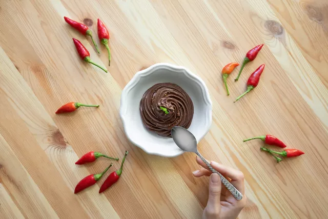 mousse cioccolato e peperoncino